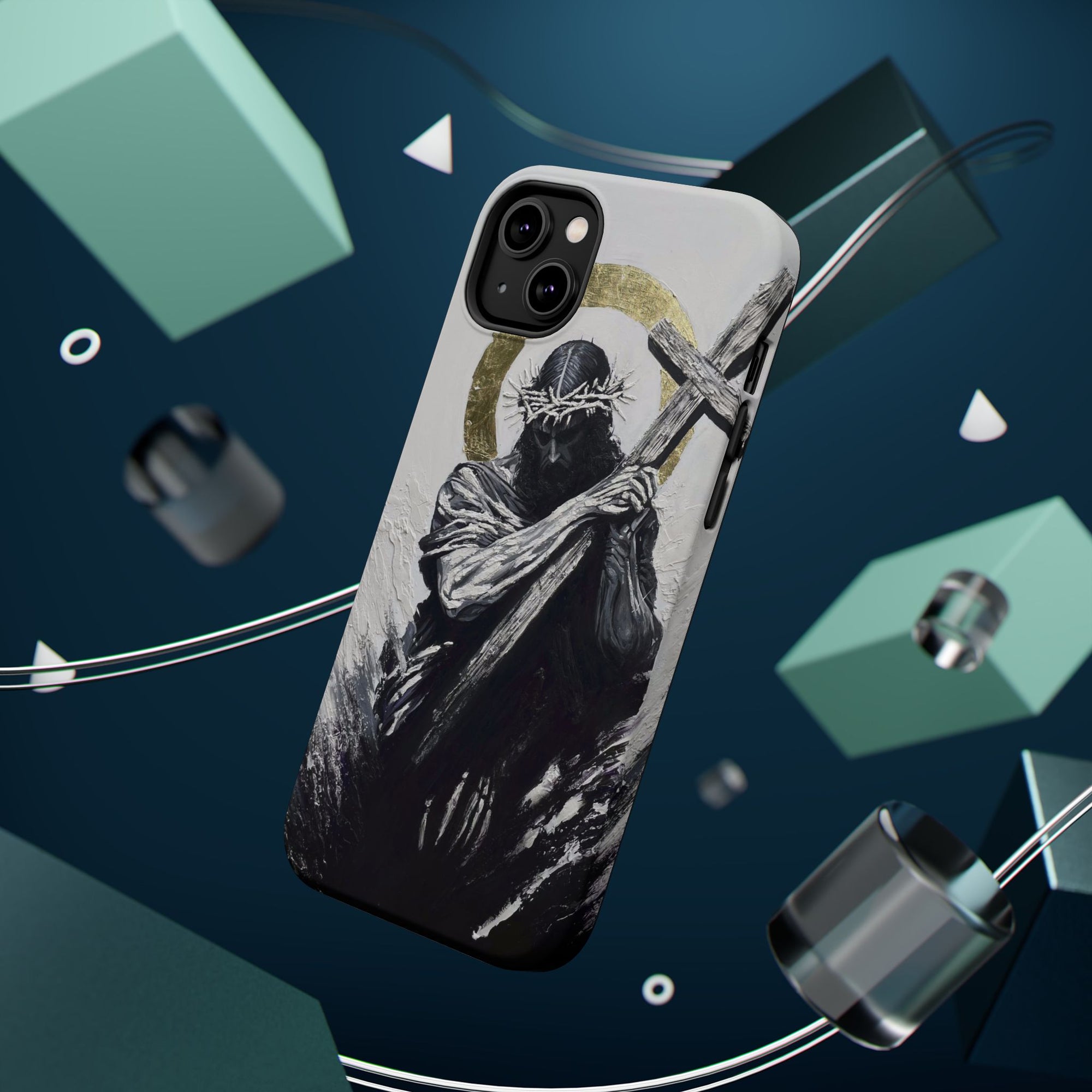 Jesus Christ defeating Satan — Magnetic Impact-Resistant Phone Cover