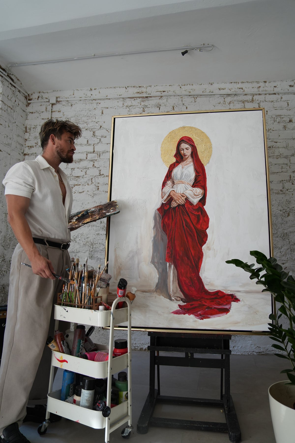 Virgin Mary in Red