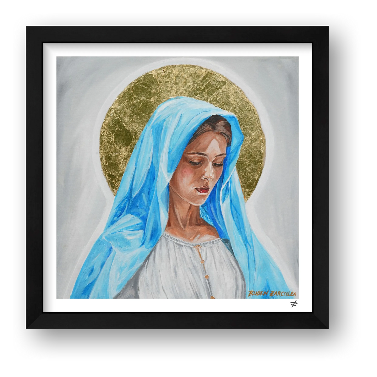 Virgin Mary in Blue — framed