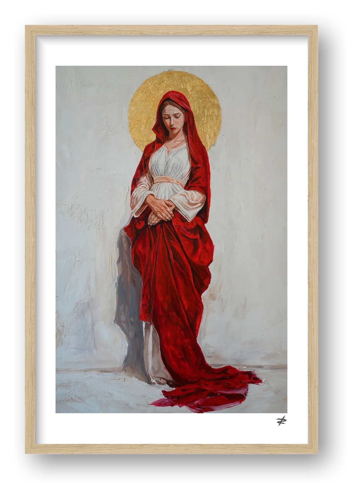 Virgin Mary in Red — framed